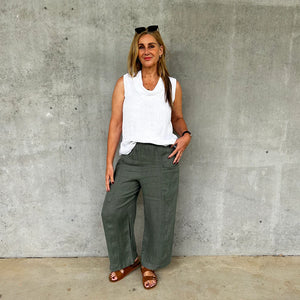 Catherine drill linen pants