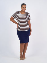 Load image into Gallery viewer, The Janis Tee Brown Stripe