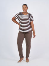 Load image into Gallery viewer, The Janis Tee Brown Stripe