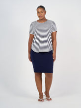 Load image into Gallery viewer, The Janis Tee Navy &amp; White Stripe