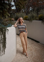Load image into Gallery viewer, Rush Bamboo Short Sleeve Collared Polo Top - Stripe