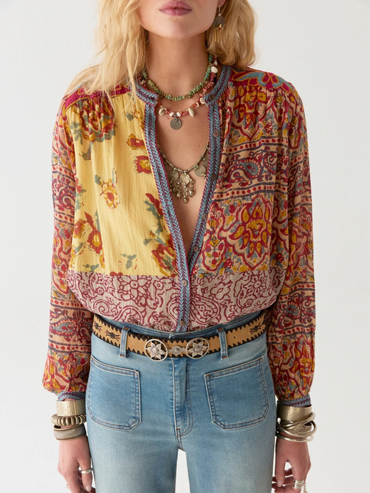 Leandra Blouse Patch Work Mullumbimby