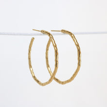 Load image into Gallery viewer, Gold hoop earrings on a white background