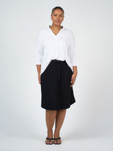 Load image into Gallery viewer, Khan Bamboo 3/4 Sleeve Collared Polo Top - White
