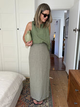Load image into Gallery viewer, MONTAIGNE French Linen Green Gingham Skirt green gingham
