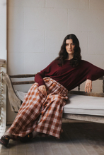 Load image into Gallery viewer, French Linen Culottes in Clay Check