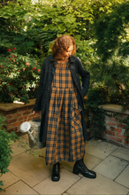 Load image into Gallery viewer, Montaigne Sartene French Linen Dress in Blue Tweed Check