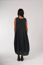 Load image into Gallery viewer, Montaigne Sartene French linen tartan dress Blue