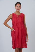 Load image into Gallery viewer, Classic Tank Dress with Pin Tuck Detail Chilli