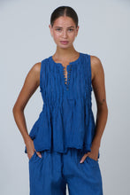 Load image into Gallery viewer, Tank Tee with pin tuck detail Cycladic