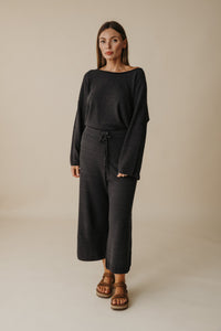 Retreat Cotton Twist Pullover Washed Black x Deep Ocean