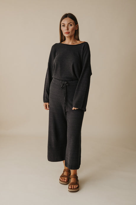Retreat Cotton Twist Pullover Washed Black x Deep Ocean