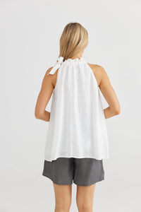 Lucia Top - White Linen Viscose