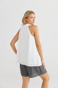 Lucia Top - White Linen Viscose