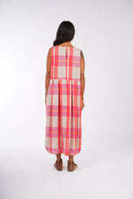 Load image into Gallery viewer, Sartene French linen dress in Orange check