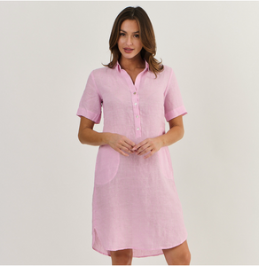 Classic Shirt Dress - Pastel Pink