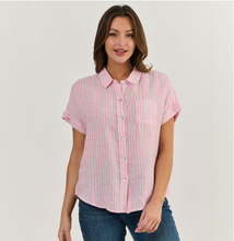 Load image into Gallery viewer, Classic Short Sleeve Shirt - Rayure Pastel