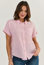Load image into Gallery viewer, Classic Short Sleeve Shirt - Rayure Pastel