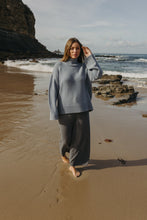 Load image into Gallery viewer, Elevate Mock Merino Cashmere Pullover Ocean