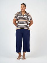 Load image into Gallery viewer, Rush Bamboo Short Sleeve Collared Polo Top - Stripe