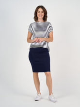 Load image into Gallery viewer, Wilde Bamboo Box Fit Tee - Navy Stripe