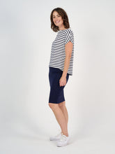 Load image into Gallery viewer, Wilde Bamboo Box Fit Tee - Navy Stripe