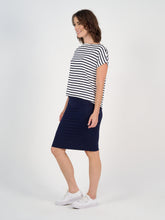 Load image into Gallery viewer, Wilde Bamboo Box Fit Tee - Navy Stripe