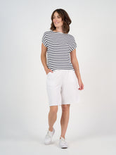 Load image into Gallery viewer, Wilde Bamboo Box Fit Tee - Navy Stripe