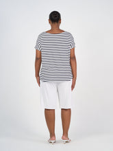 Load image into Gallery viewer, Wilde Bamboo Box Fit Tee - Navy Stripe