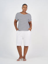 Load image into Gallery viewer, Wilde Bamboo Box Fit Tee - Navy Stripe