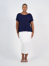 Load image into Gallery viewer, Wilde Bamboo Box Fit Tee - Navy