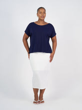 Load image into Gallery viewer, Wilde Bamboo Box Fit Tee - Navy