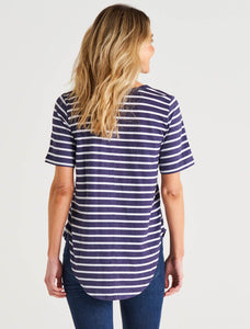 Ariana Tee Dark Blue Stripe