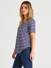 Load image into Gallery viewer, Ariana Tee Dark Blue Stripe