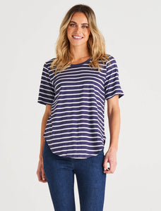 Ariana Tee Dark Blue Stripe