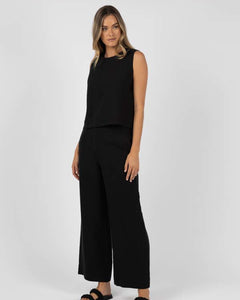 Fleetwood Linen Pant Black