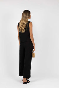 Fleetwood Linen Pant Black