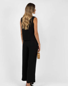 Fleetwood Linen Pant Black