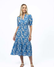 Load image into Gallery viewer, Fleur Midi Dress Blue/Stone
