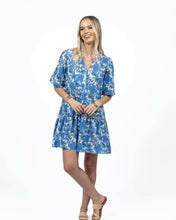 Load image into Gallery viewer, Fleur Smock Dress Blue/Stone