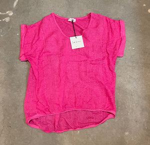 Plain Italian Linen Tee - Siena