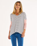 Geneva Tee Blue/Red Stripe