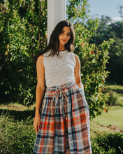 Load image into Gallery viewer, Amélie Multi Check Linen Skirt with Belt