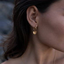 Load image into Gallery viewer, Moon Gazer Earring in Gold with Rose Quartz