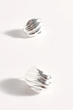 Load image into Gallery viewer, Wave Pattern Metal Stud Earrings Silver