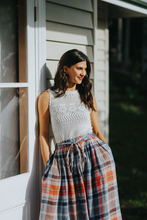 Load image into Gallery viewer, Amélie Multi Check Linen Skirt with Belt