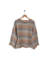 Load image into Gallery viewer, Montaigne Binoche French Stripe Linen Top Orange
