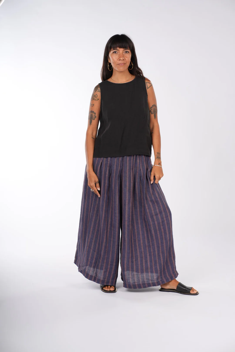 French Linen Stripe Pants