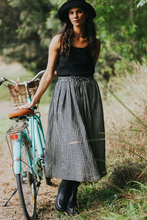 Load image into Gallery viewer, Amélie Linen Skirt Black &amp; White Gingham with Belt