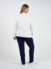 Load image into Gallery viewer, Braxton Bamboo Long Sleeve Top White